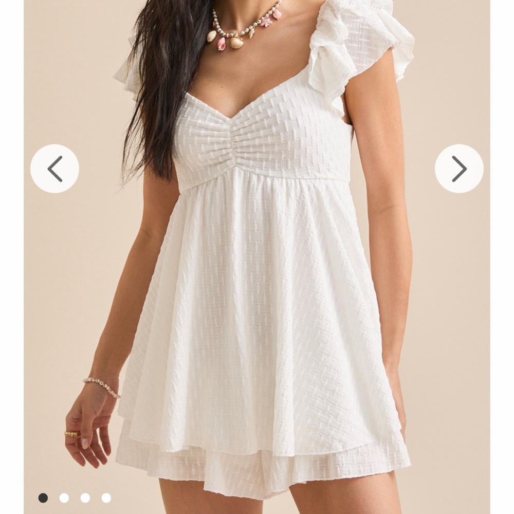 Altar’d State Double Layered Ruffled Romper XL 14 NWT Coquette Cottagecore